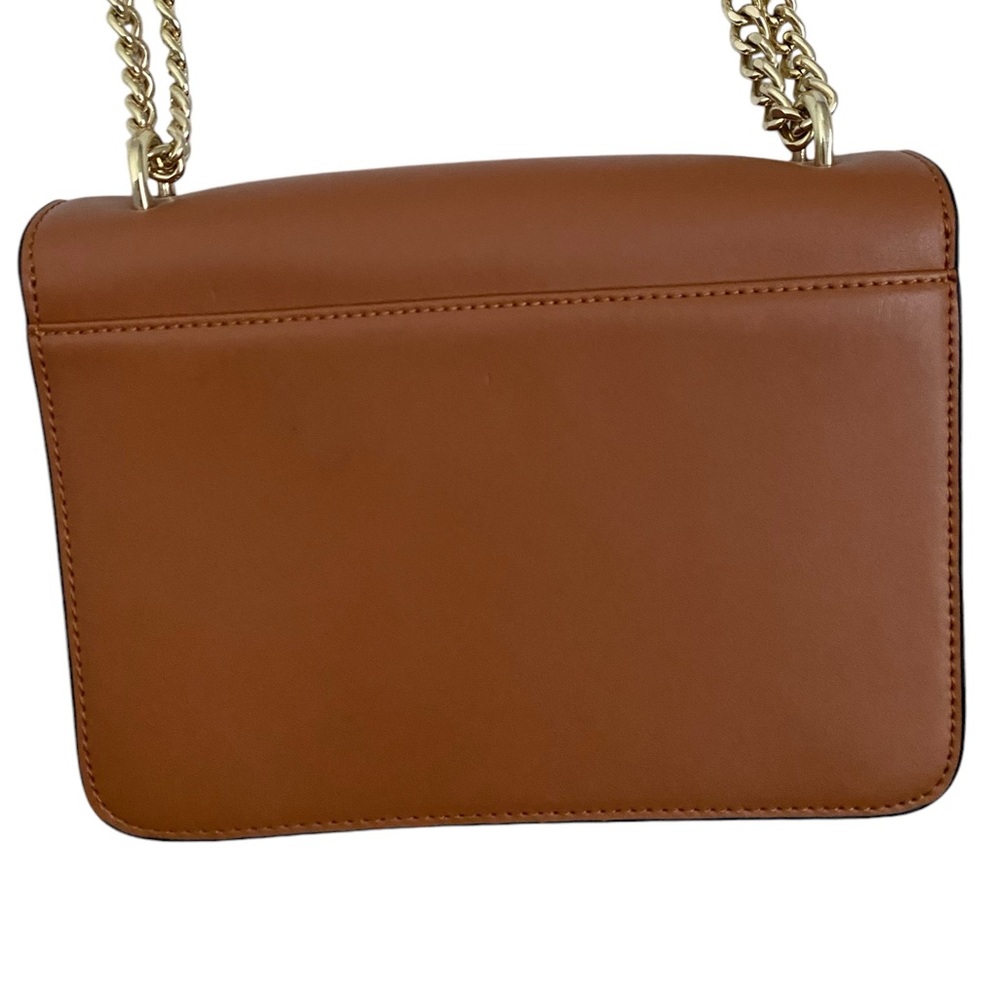 Neiman Marcus leather bag color brown chain gold strap condition used - Picture 9 of 14